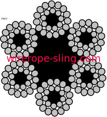 Warrington Type stalen hefkabels 6 x 24w + 7fc, ronde gevlochten staalkabel
