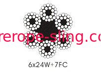 Warrington Type stalen hefkabels 6 x 24w + 7fc, ronde gevlochten staalkabel