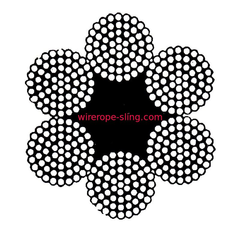 Mijnbouw ronde flexibele stalen kabel 6 x 61 Diameter 20 - 160 mm voor hijsen / slepen
