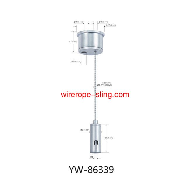 Lighting Fitting Wire Rope Cable Suspension Kit met verstelbare Gripper Haak YW86336