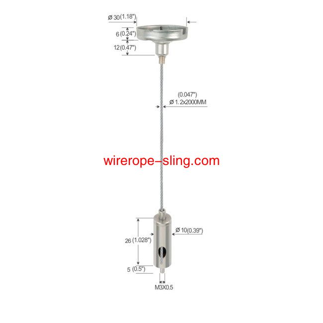 Draadloop ophanging Systeem-assemblage met M5 Male Thread Use for Sling YW86015