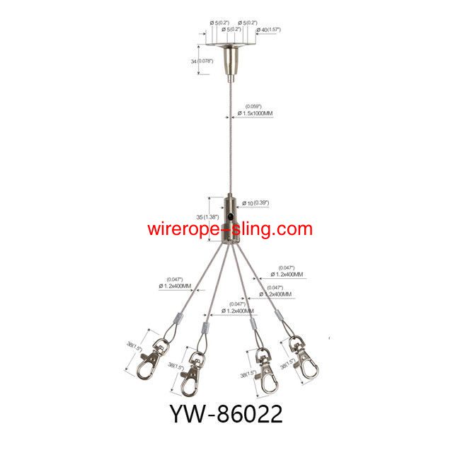 Roestvrij staal Acoustische Panel Light Suspension Kit Systeem YW86020