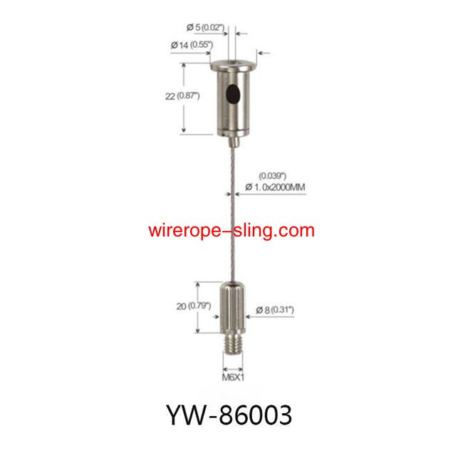 Adjustable Safety Panel Light Wire Hanging Kits System Chrome geplateerd YW8601