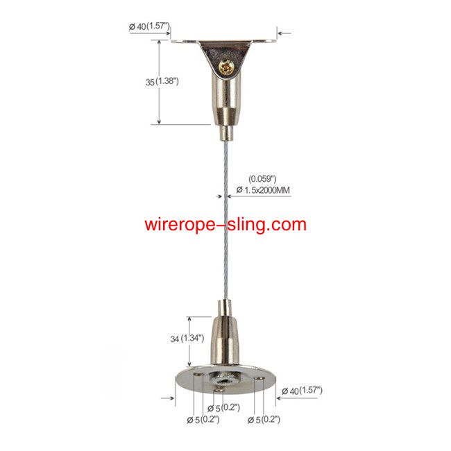 Brass Three Holes Ceiling Cable Hanging System Light Fittings 180° Aangepaste YW86017